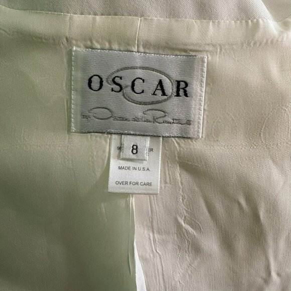 Oscar de la Renta Vintage zip front ivory jacket with zip pockets. Size:8 - Picture 2 of 8